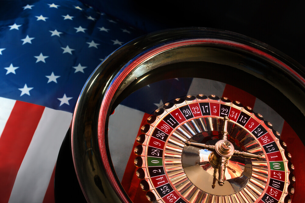 Reflection,Of,Of,The,American,Flag,In,The,Roulette,Wheel